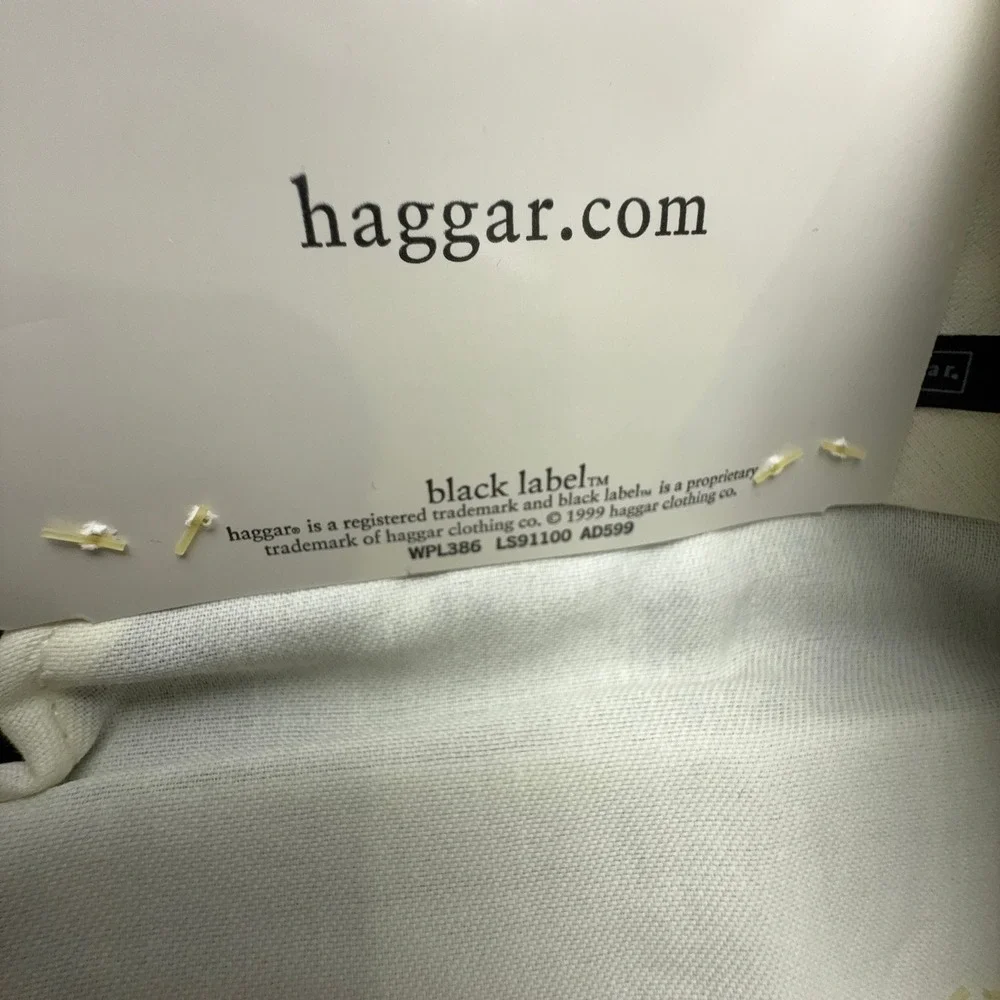 Haggar Black Label Ashford Navy Pleated Cuffed‎ Dress Pants 42x32 Wool Blend NEW